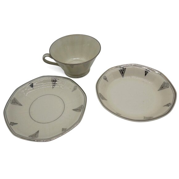 COMMUNITY CHINA Deauville Tea Set - Cup, Saucer, Plate, France Vintage 1930s - Picture 7 of 10